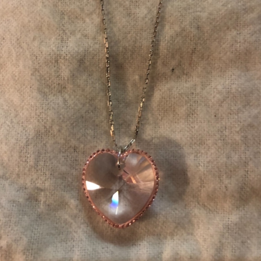 Swarovski Pink Heart Crystal Pendant Necklace